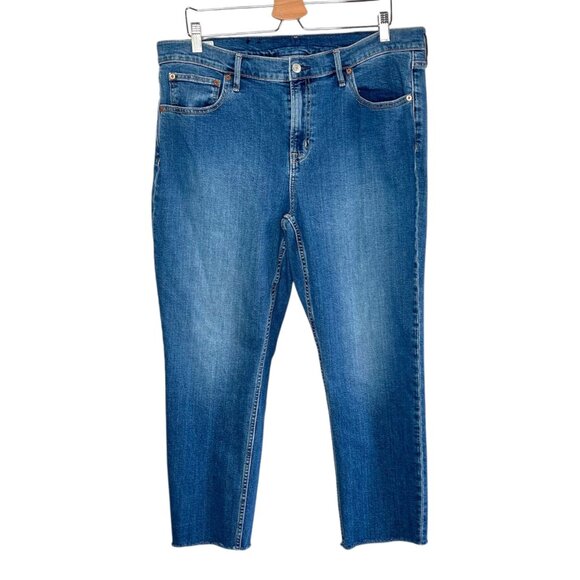 Gap Vintage Slim Mid Rise Medium Indigo Blue Denim Wash Jeans 34/18R - Picture 1 of 14